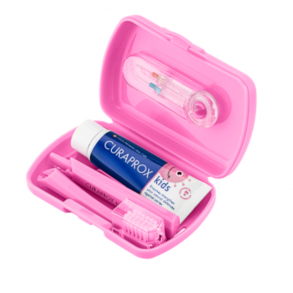 CURAPROX KIDS TRAVEL SET RÓZSASZÍN - 1X